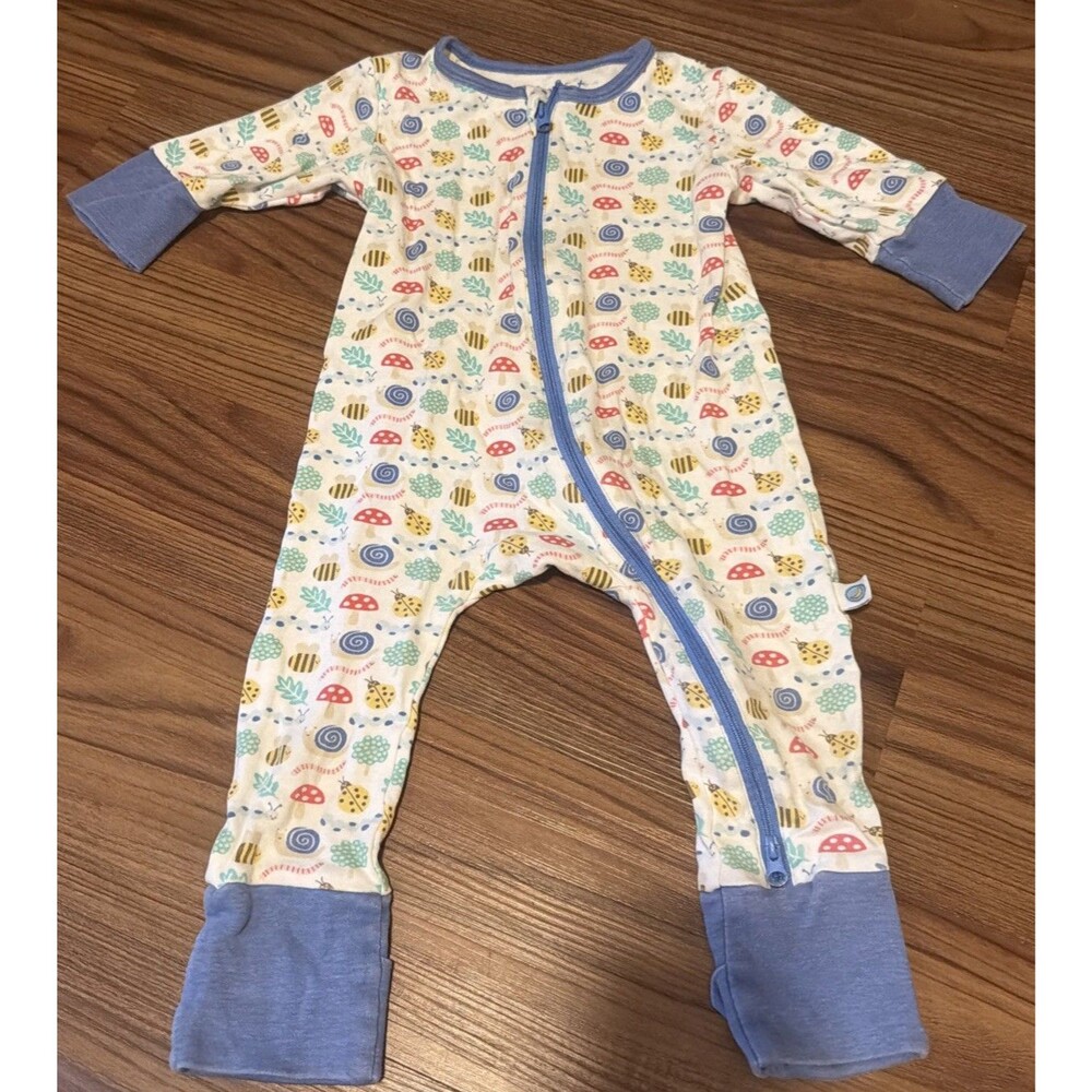 Elephant Moon Insect, Snail, Mushroom, Bug Print Pajamas 12-28 M